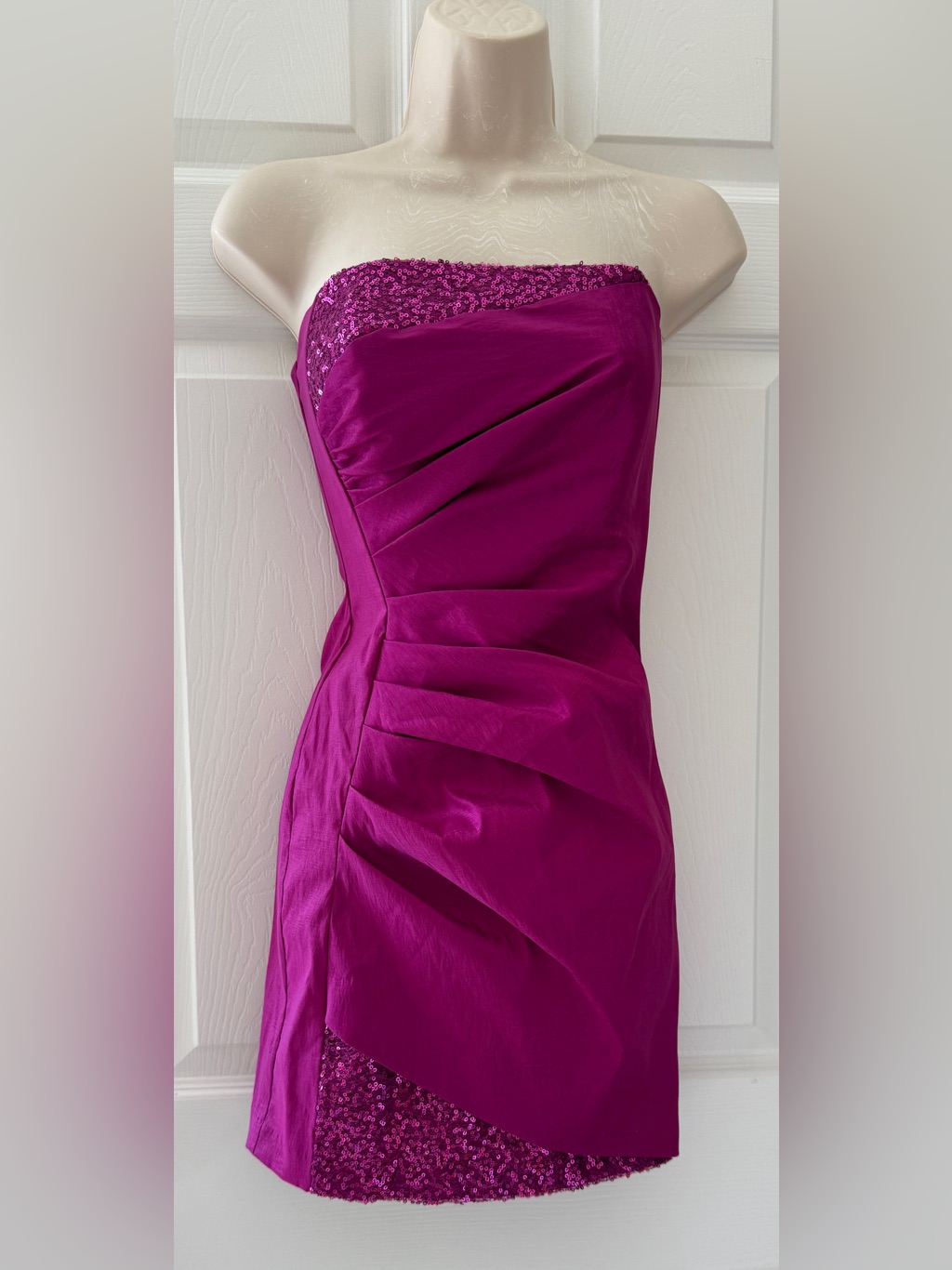 Jessica Mcclintock Vintage Fuchsia Pink Sequins Cocktail Party Dress Size 3